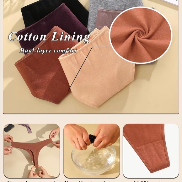 NIB Cotton Underwear for Women Breathable Thongs for Women Medium Size - Picture 5 of 5
